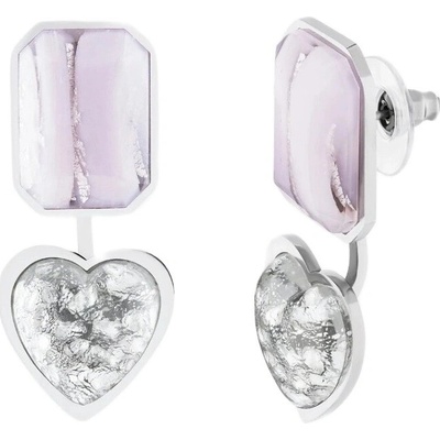 Preciosa Úchvatné stříbrné náušnice 2v1 Heartlight Spotlight 7506 69