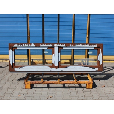 KNIPPING Plastové okno 70 AD, 2070x550 mm, S/S, ořech/bílá