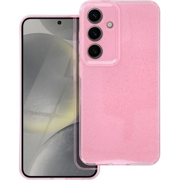 Samsung Силиконов калъф кейс CLEAR Case 2mm Blink за Samsung S24, розов с брокат