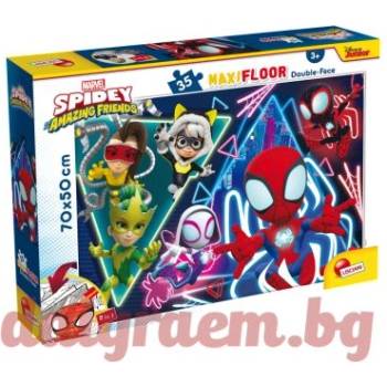 Lisciani Пъзел LISCIANI 104741 - 35 части - Спайдърмен, Spiderman, двулицев пъзел (LI104741)