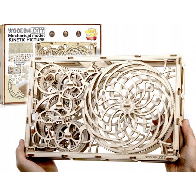 Wooden City 3D mechanické puzzle Kinetický obraz 185 ks WR308