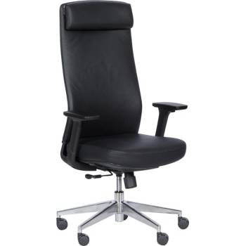 Image 1 of Bittel Офис стол Carmen Sligo Lux, 130кг, естествена кожа, алуминиева база, мултиблок механизъм, коригиране на височината, люлеещ механизъм, газов амортисьор, лумбална опора, черен (bt-3520441)