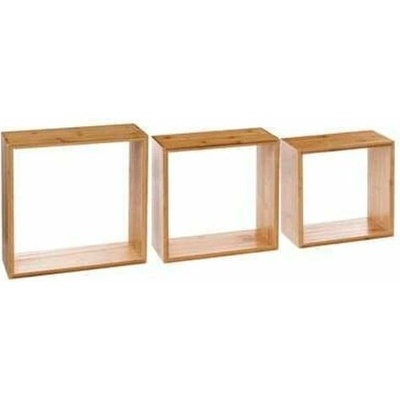 Sada 3 bambusových polic Cube