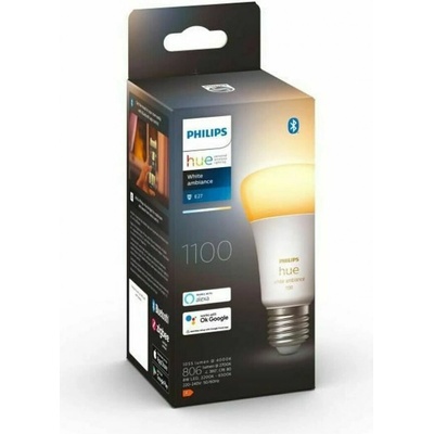 Philips Hue 8719514291119 LED žiarovka 1x8W E27 1100lm 2200-6500K White Ambience, stmievateľná, Bluetooth