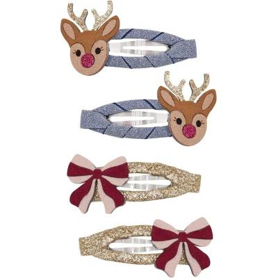 MIMI & LULA Vianočné sponky do vlasov Rudolph/Bow clips set 4 ks