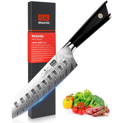Shan Zu Nůž Santoku 18 33 cm Damašková ocel 67 G10