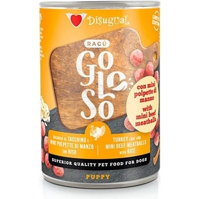 Disugual Dog Puppy Gurmánské ragú Krůtí mäso s mini hovädzie karbanátky s mrkví 400 g