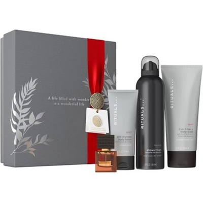 RITUALS Rituals Homme Medium sprchová pěna 200 ml + tělové mléko 70 ml + sprchové mýdlo 200 ml + EDP 15 ml