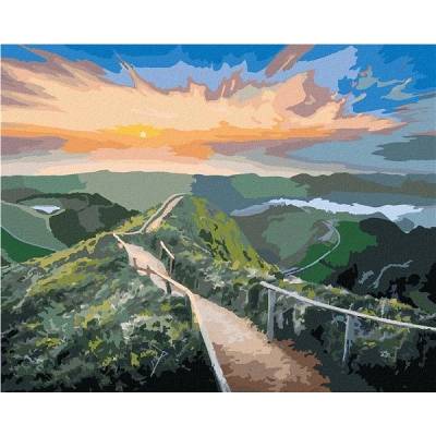 zuty Malování Podle Čísel Horská Krajina S Turistickou Stezkou 80 x 100 Cm Plátno