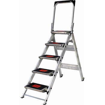 Little Giant Ladder Алуминиева степ стълба с широки гумирани 5 стъпала Safety Step (10510BAEN)
