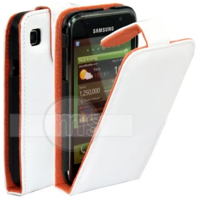 Samsung I9000 Galaxy S Flip Калъф Бял + Протектор