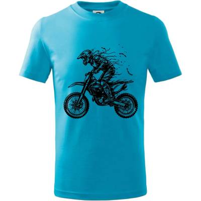Cross Enduro kostra tričko detské Svetlý tyrkys