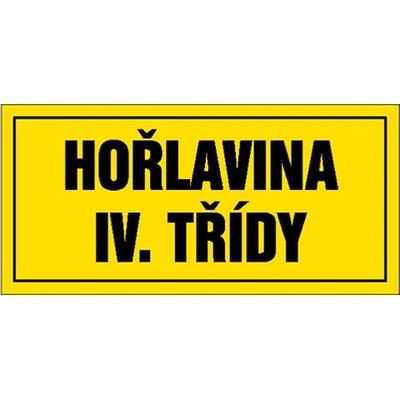 Značka Hořlavina IV. třídy, samolepicí fólie, 100 × 210 mm BZ FT348