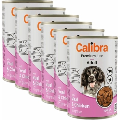 Calibra Dog Premium Adult with Veal & Chicken 6 x 1240 g