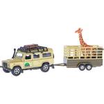 Mikro Kids Globe Traffic Land Rover Defender 14cm метален на заден ход с ремарке 14cm и жираф (28364)