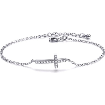 Éternelle náramek s křížkem a zirkony Florence NR2127-DLB102(1) stříbrná