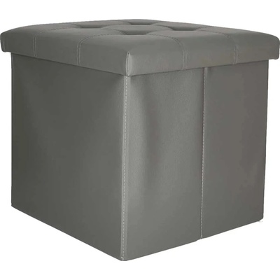 KIK Puf s úložným prostorem pod sedákem 38 × 38 × 36 cm, šedý KX2718_2