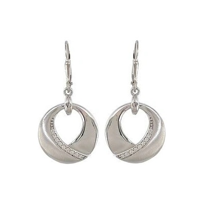 Infinitysilver stříbrné visací náušnice zirkonové kulaté OE065