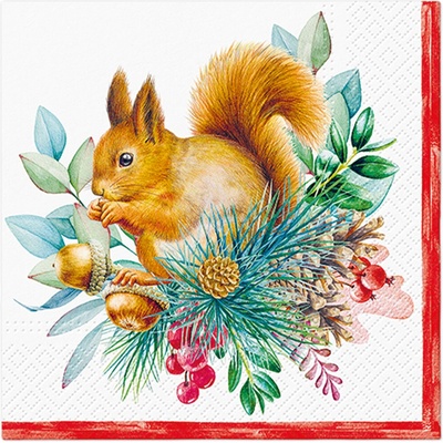 PAW Obrúsky L Vintage Squirrel Joy 33x33cm