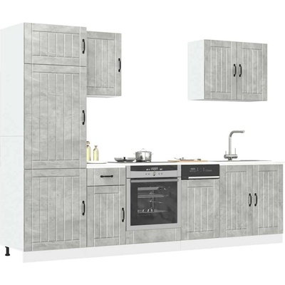 vidaXL Комплект кухненски шкафове от 7 части Lucca, инженерно дърво (3314775)