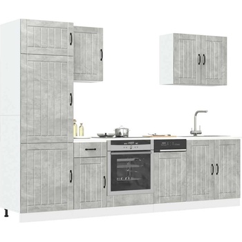 vidaXL Комплект кухненски шкафове от 7 части Lucca, инженерно дърво (3314775)