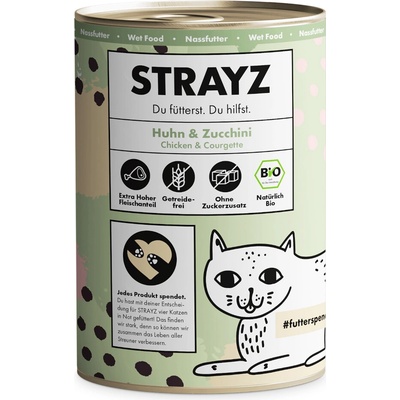 STRAYZ BIO 6 x bio husacie & bio tekvica 400 g