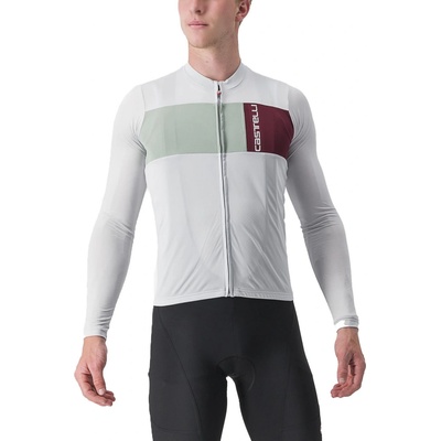 Castelli Prologo 7 LS Silver grey/Defender green/Bordeaux