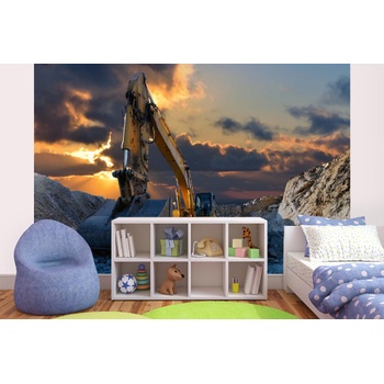 DIMEX ART s. r. o Самозалепваща се флизелинова фототапета верижен багер 375 x 250 см