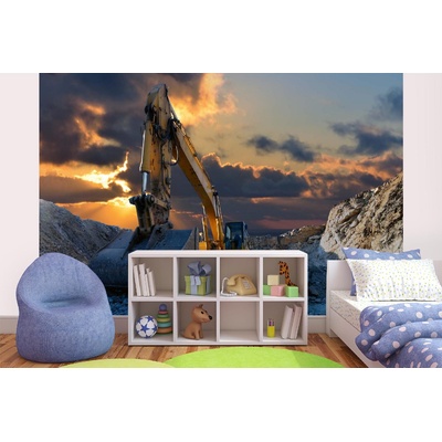 DIMEX ART Самозалепваща се флизелинова фототапета верижен багер 375 x 250 см