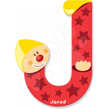 Janod drevené písmenko J lepiace červené