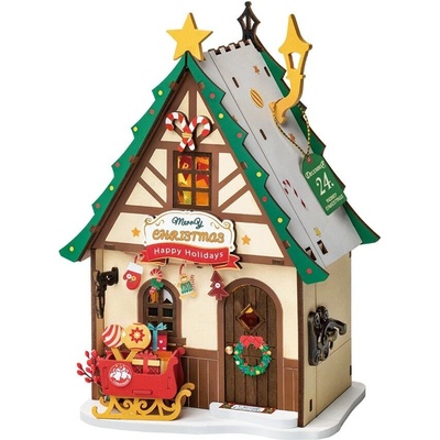 RoboTime Miniatúra domčeka Svietiaci vianočný dom