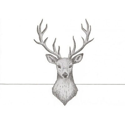 Clayre & Eef Biele papierové obrúsky s jeleňom Deer Love 33x33 cm 20ks