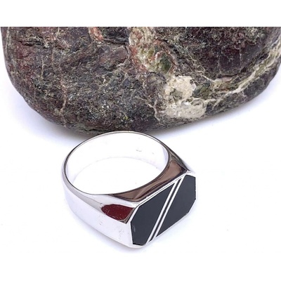 Jan Kos jewellery Stříbrný prsten s onyxem 12123225