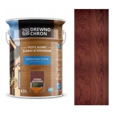DREWNOCHRON Impregnace na dřevo EXTRA s lazurou 4,5l VIŠEŇ JAPONSKÁ