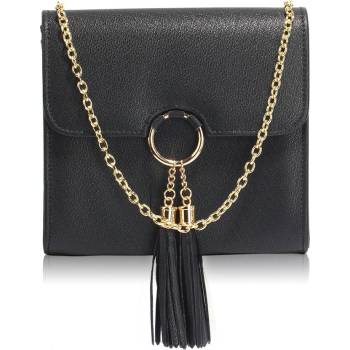 L&S kabelka s černou klapkou se střapcem LS-AGC00348 black