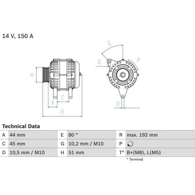 Generátor BOSCH 0 986 046 511 (0986046511)