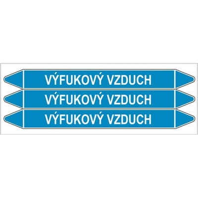 Značení potrubí, výfukový vzduch,3 ks, 355 × 37 mm PZ 008494