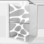 Mexen Kioto+ параван за душ с рафт Walk-in 110 x 200 см, бяла вълна, пистолетен метал - 800-110-121-95-97 (800-110-121-95-97)