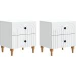 vidaXL Нощен шкаф 2 бр. Бяло 43 x 34, 5 x 48 см Инженерна дървесина (894066)