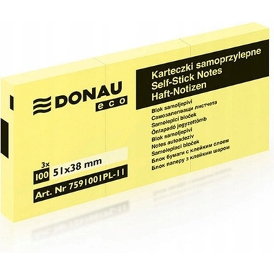 Bloček Donau ECO žltý 38x51mm /3x100