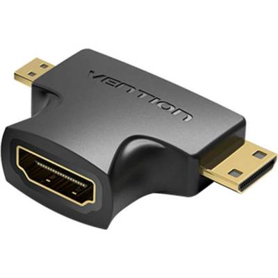 Преходник Адаптер Vention 2-в-1 HDMI към Micro HDMI + Mini HDMI, AGFB0