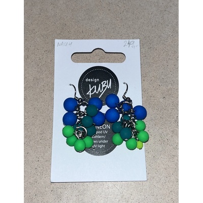 KUBUdesign náušnice kuličky neon zelené 0001808