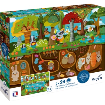 DJECO Детски пъзел Djeco - Живот отгоре и отдолу, 2 х 24 части (7704)