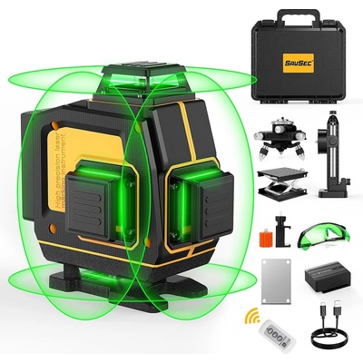 UNI STR Нивелир лазерен SavSec SV-Y04CG 4D 20 м/40 м, зелен лъч, 4x360° - 16 линии (STR1437)