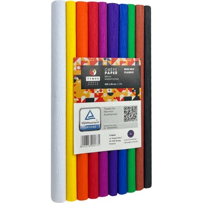 Krepový papír Mini - mix 10 barev, 0,25x2m 28 g/m2 M01 – Hledejceny.cz