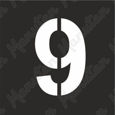 Manutan Šablóna číslice 9, plast 235 x 235 x 0,5 mm výška číslice 160 mm