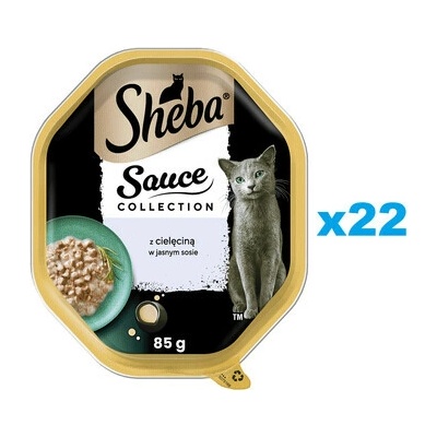 Sheba Sauce Collection pre dospelé mačky, kúsky s teľacím mäsom v omáčke 22x85 g