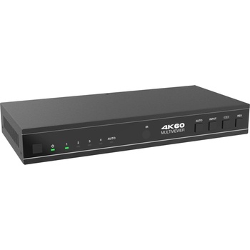 EVOCONNECT Безшевен HDMI2.0b 4x1 суич с Multi-Viewer, с аудио екстрактор, 4K@60Hz 4: 4: 4, HDCP2.2, с дистанционно управление (HDCVT-HDC-SWB41MV)