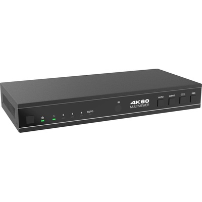 EVOCONNECT Безшевен HDMI2.0b 4x1 суич с Multi-Viewer, с аудио екстрактор, 4K@60Hz 4: 4: 4, HDCP2.2, с дистанционно управление (HDCVT-HDC-SWB41MV)