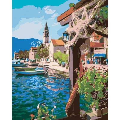zuty Malování podle čísel Výhled od rybáře na moře 80 x 100 cm bez rámu a bez vypnutí plátna
